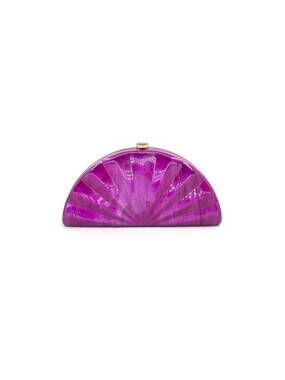 NEW BC HANDBAGS acrylic shell shape clutch in magenta